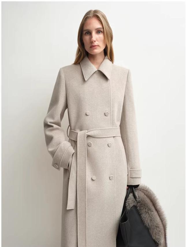 “3 Looks in One Coat” Firelady Fur Women's Alpaca Wool Coat with Detachable Cape "Elegant Silhouette"-4