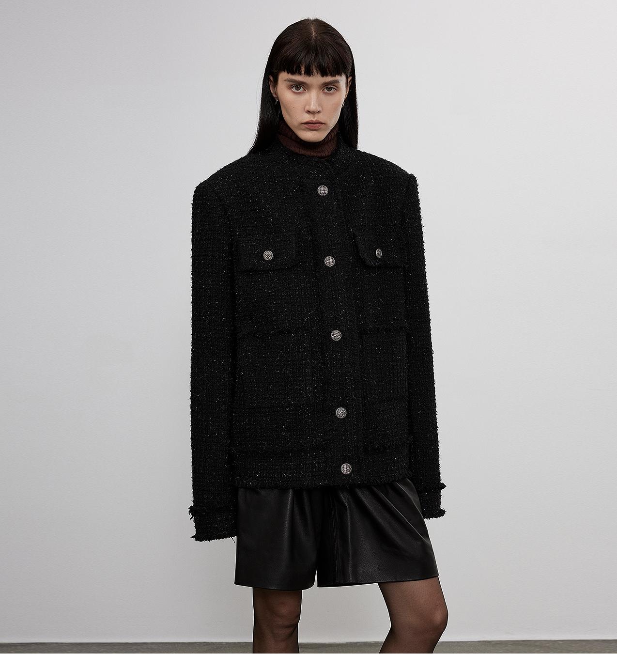 Firelady Fur wool jacket outerwear in cozy, textured wool fabric with a tailored fit and classic design.
