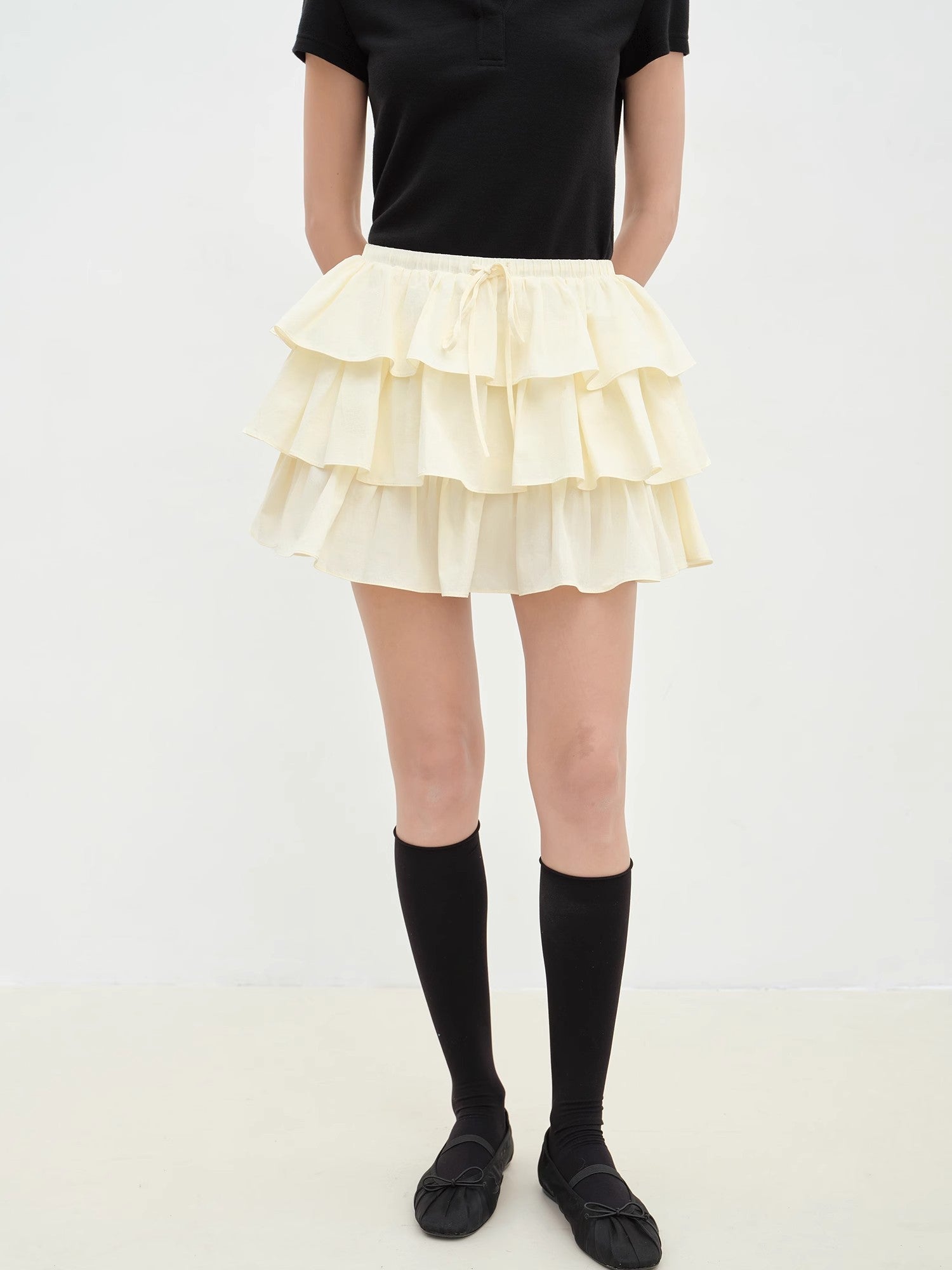Blueberry cream cotton skirt for women by Firelady Fur with lace details, soft fabric, and a stylish, feminine design.