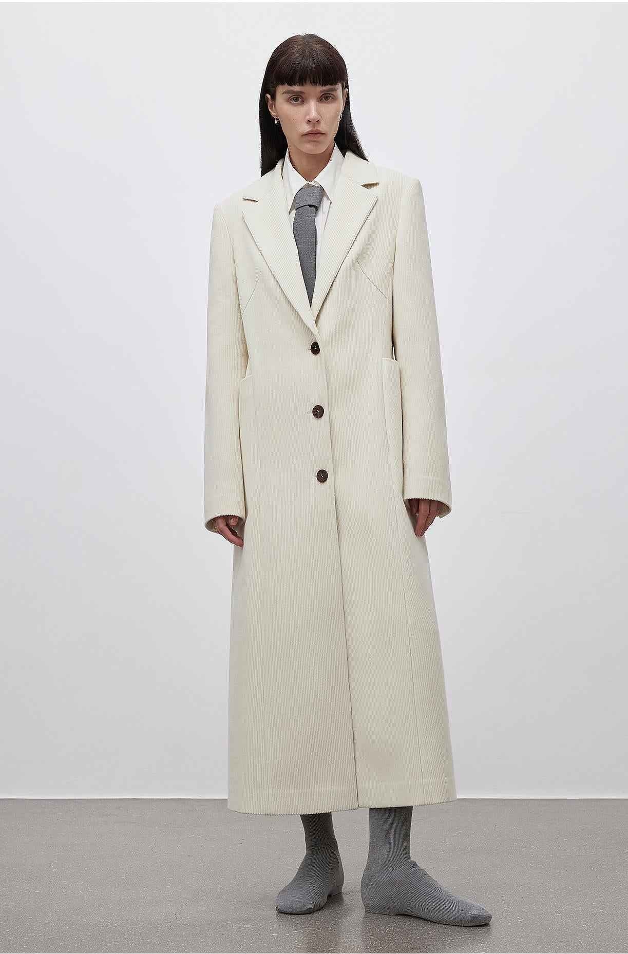 Women's corduroy waist coat with three-dimensional pockets by Firelady Fur, featuring button closure and stylish design.