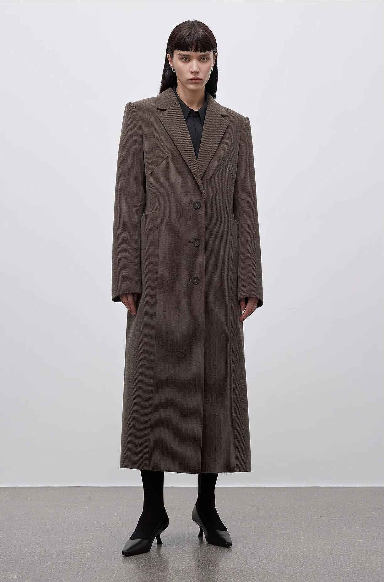 Women's corduroy waist coat with three-dimensional pockets by Firelady Fur, featuring a stylish outerwear design and textured fabric.