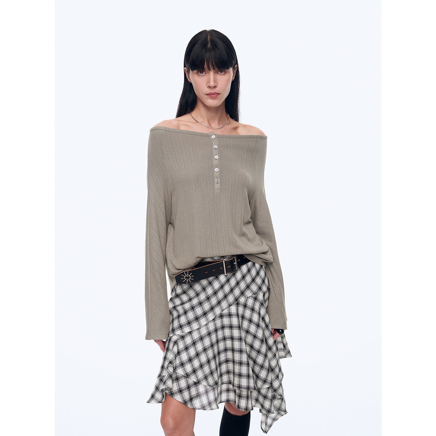 Firelady Fur Fashion Law shirt, casual one-shoulder raglan sleeve top featuring bold graphic design and stylish fit.