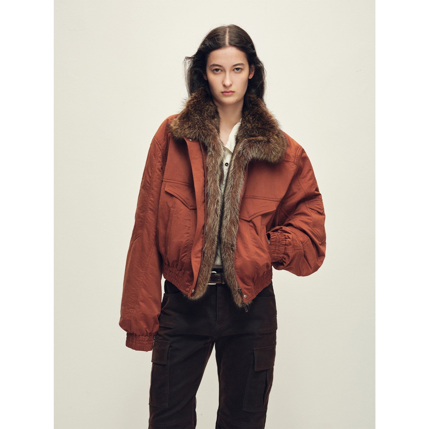 Firelady Fur Women's Multi-Color Fur Collar Parka - Pilot Jacket Style "Serene Heat Island"-3
