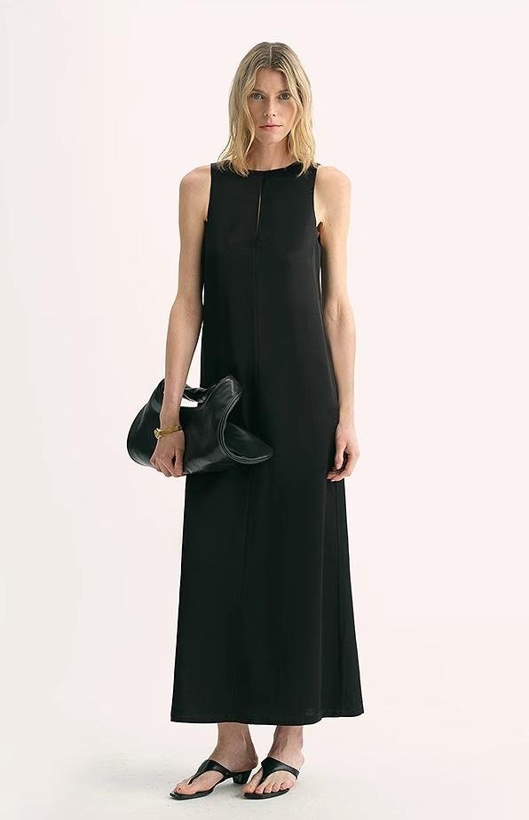 Firelady Fur women's A-line dress made of acetate wool, featuring a stylish corridor stride design, perfect for elegant occasions.