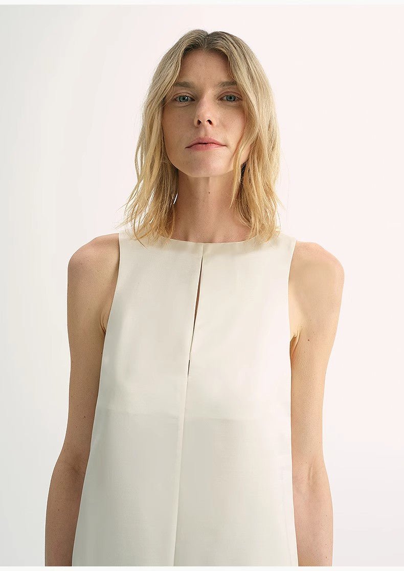 Firelady Fur women's imported acetate wool A-line dress with a corridor stride design, stylish and elegant for versatile wear.