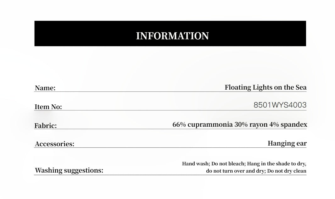"Floating Lights on the Sea" Adjustable Waist Pleated Straight Skirt-3