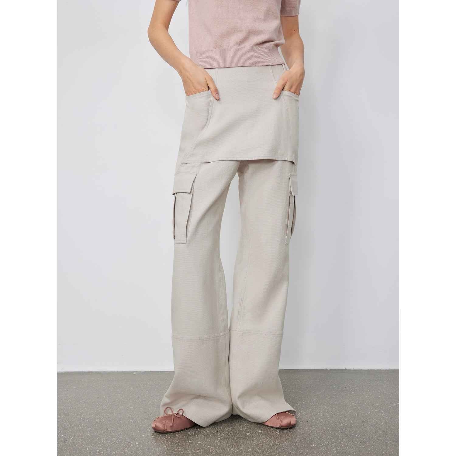 Women's low-waist flared trousers by Firelady Fur, featuring a slim fit, zipper detail, and casual micro-flared design.