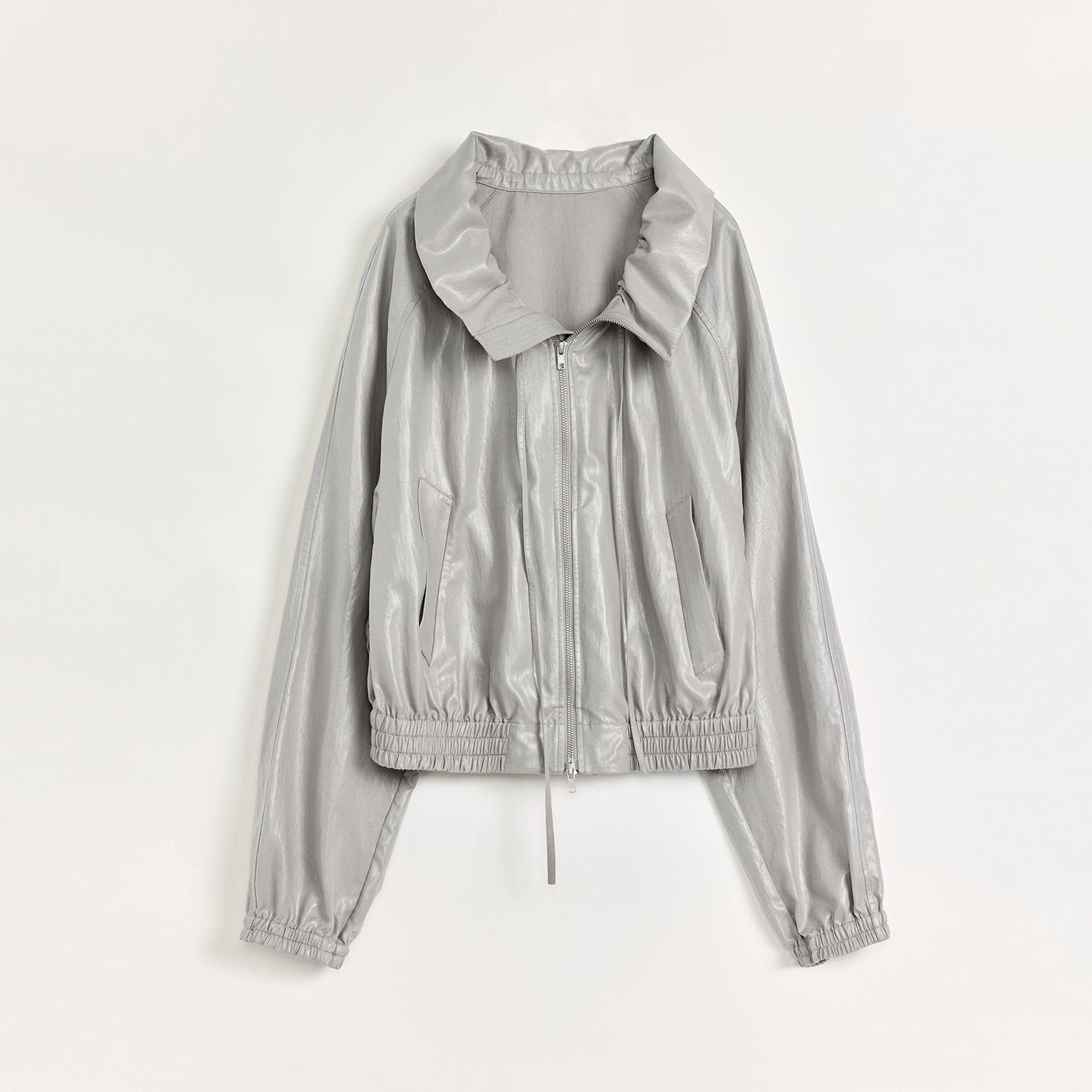 "Front Page Daily" drawstring raglan sleeve straight collar jacket summer-6