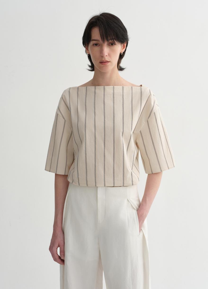 Firelady Fur cotton short-sleeved shirt for women, relaxed fit, high-quality long-staple cotton, simple and stylish top.