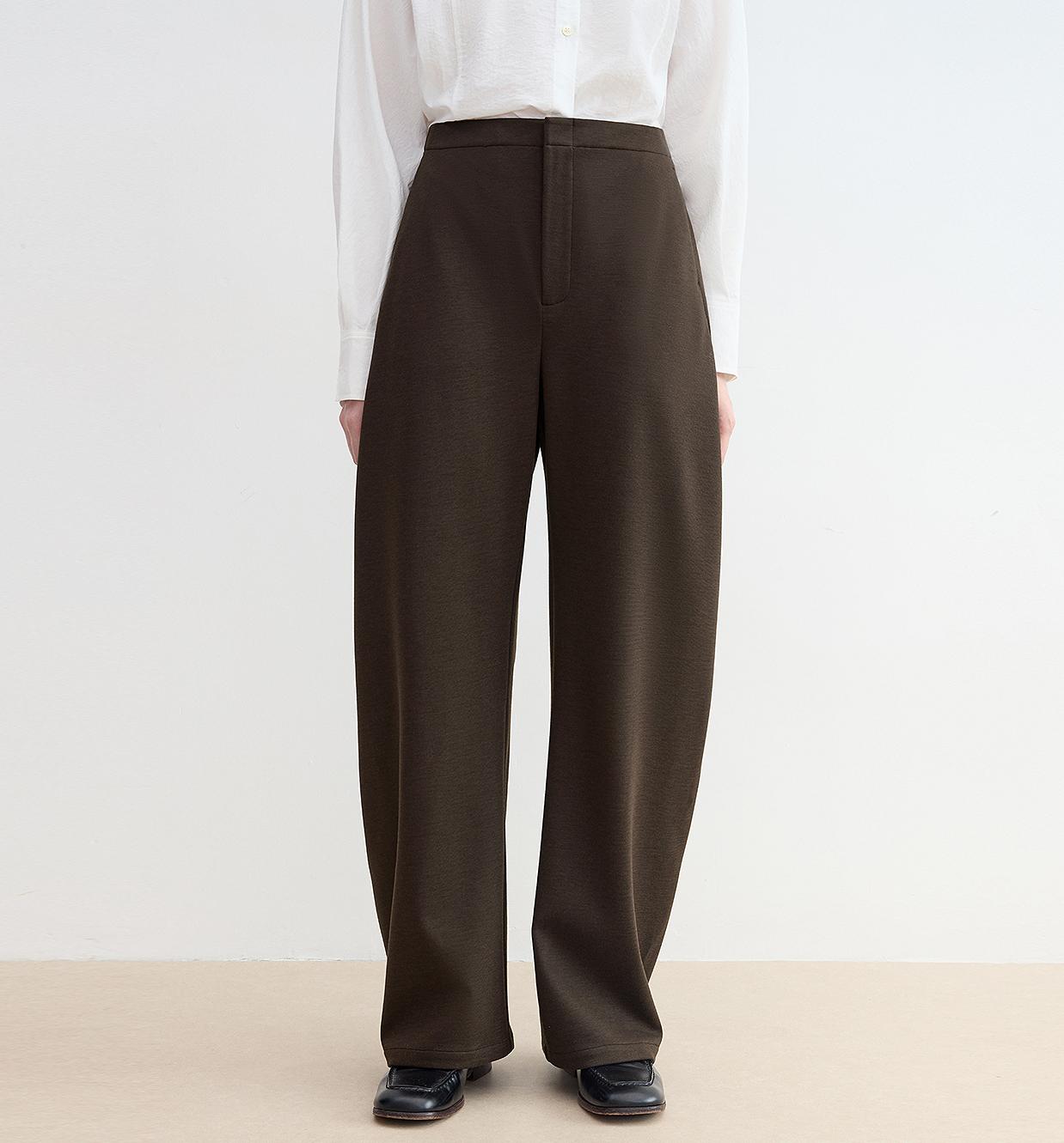 Firelady Fur women's Wool Pants with high waist and curved design, featuring a nostalgic, casual style for comfortable wear.
