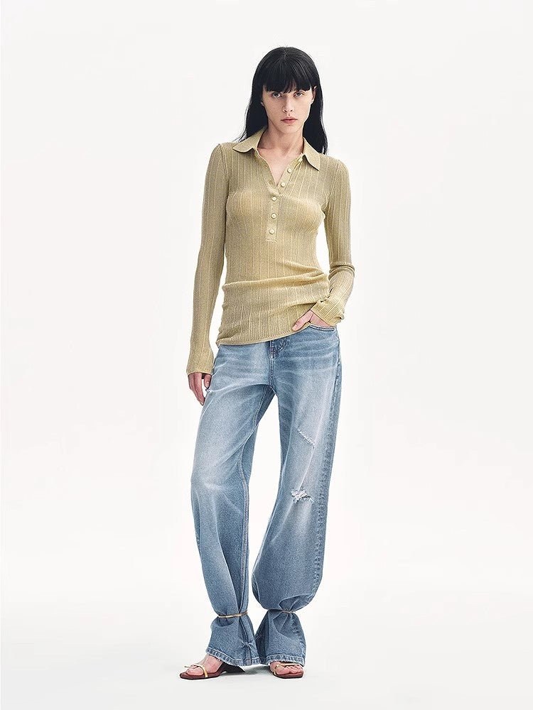 Firelady Fur Spring Inspiration Retro Sweater, slim-fit polo neck top with floral pattern and vibrant spring colors.