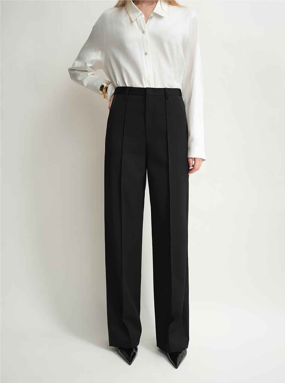 THE ARTM Women's Double-Breasted Wool Blazer - Peak Lapel Tuxedo Jacket-3