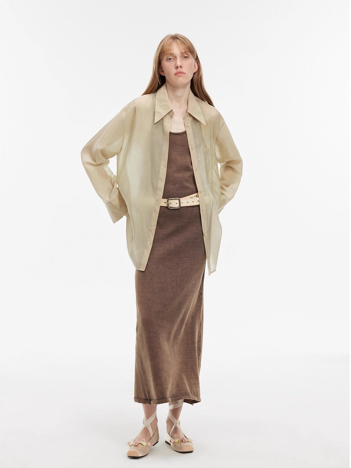 Firelady Fur Maison Beaumont shirt in wave-relaxed cupro fabric, featuring sun-proof and lightweight spring design.