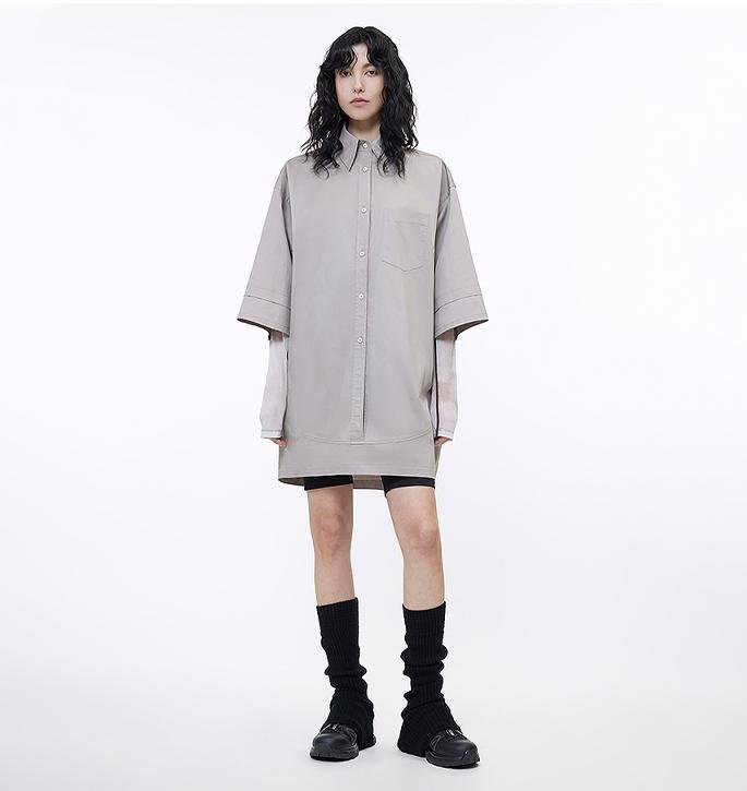 Firelady Fur shirt featuring a workplace siren-style college-inspired silhouette and splicing fashion design.